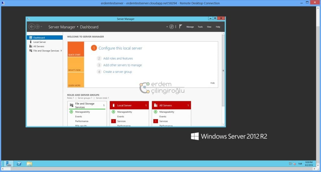 Azure Windows Server 2012 Start
