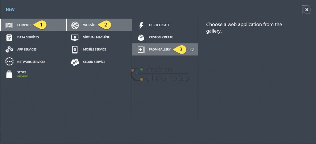 Azure Yeni Site Oluşturma