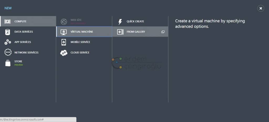 Azure Yeni VM Sihirbazı